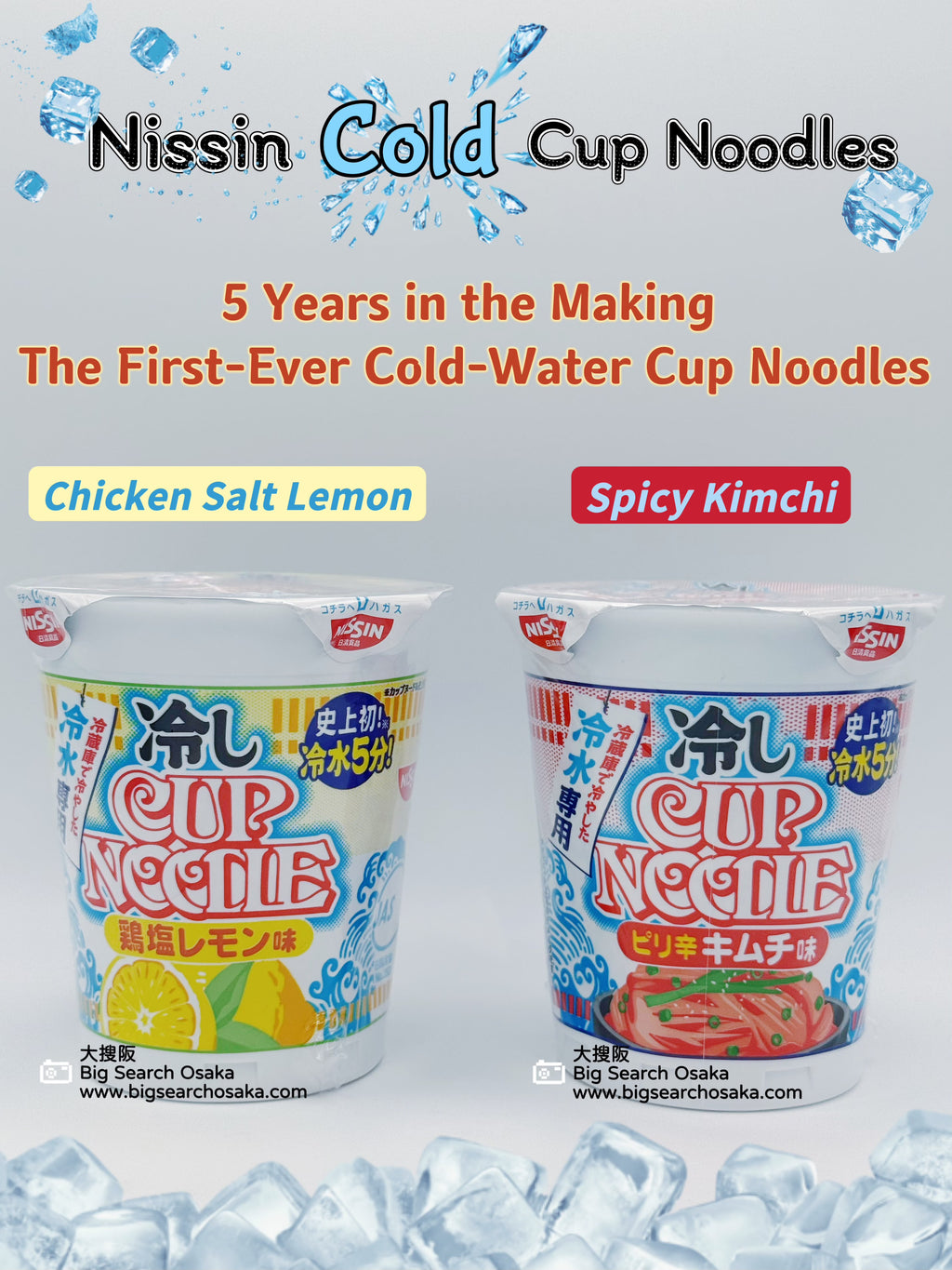 Nissin Cold Cup Noodle - Chicken Salt Lemon or Spicy Kimchi