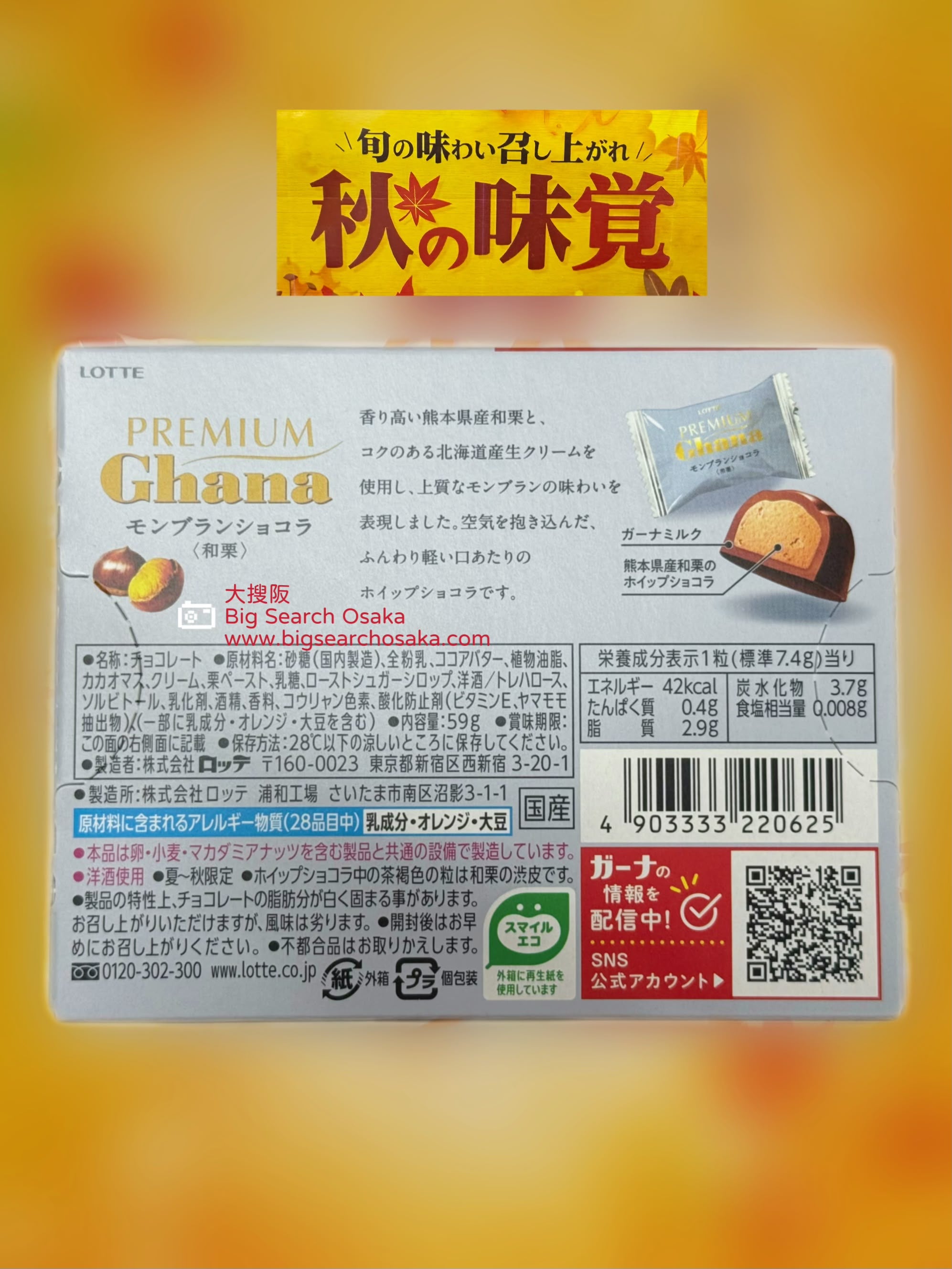 LOTTE Premium Ghana Mont Blanc Chocolate (Autumn 2026 Edition)